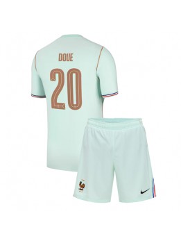 Detské Futbalové oblečenie Francúzsko Desire Doue #20 MS 2026 Krátky Rukáv - Preč (+ trenírky)